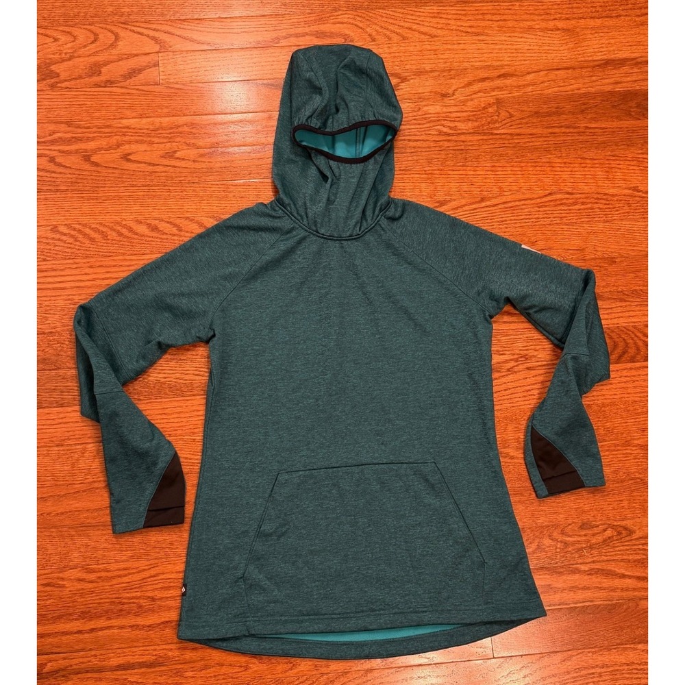 686 GLCR Storm Tech Fleece Hoodie Womens Small Green DWR Thermal Layer Hiking